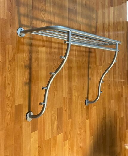 Gray metal coat rack