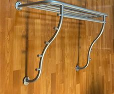 Gray metal coat rack