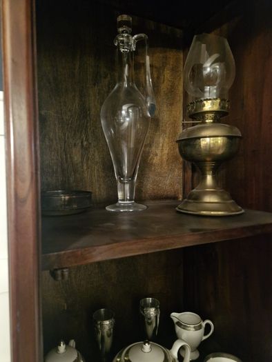 Tall Solid Dark Wood Display Cabinet
