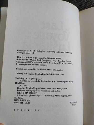 The last voyage of the Lusitania hardback with dustcover in very good condition 1991 edition FREE STANDARD POSTAGE INCLUDED