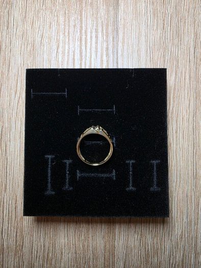 14K Solid Yellow Gold Ring, 585 Hallmarked, Greek Key Design, Size O, 2.63g