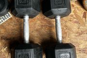 2x15kg hex rubber dumbbells