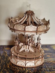 Assembled Robotime 3D Wooden Merry-Go-Round Model