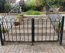 Welded garden gates black