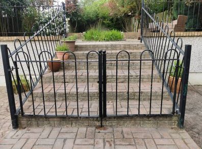 Welded garden gates black