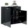 Sideboard High Gloss Black 160x36x75 cm Chipboard Image 3