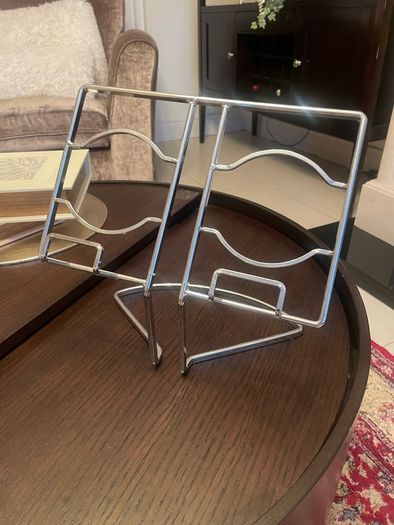 Cookbook Stand Menu Rack Rest Cooking Book Stand, Silver
