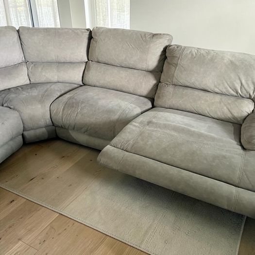 Light grey corner recliner sofa couch