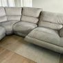 Light grey corner recliner sofa couch Image 3