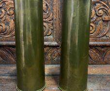Pair of Original British 18 Pounder Artillery Shell Cases