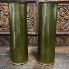 Pair of Original British 18 Pounder Artillery Shell Cases
