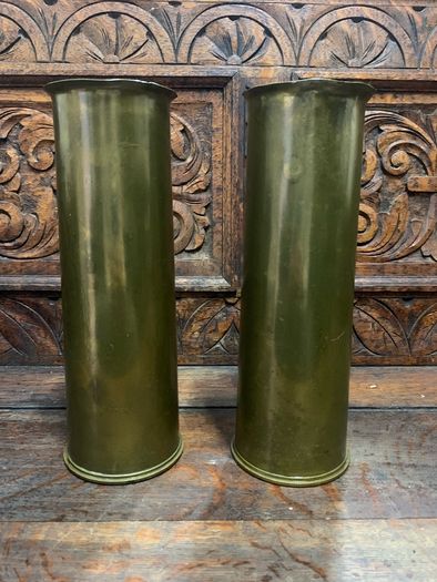 Pair of Original British 18 Pounder Artillery Shell Cases