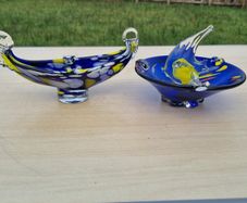 Two Murano glass ashtrays