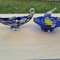 Two Murano glass ashtrays