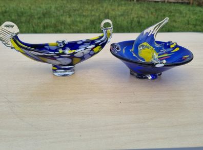 Two Murano glass ashtrays