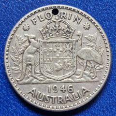 1946  Australia  1 Florin - George VI Silver coin