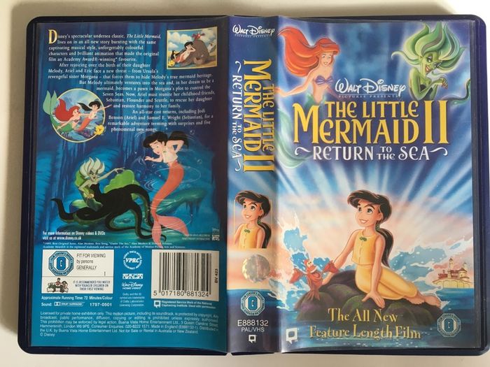 The Little Mermaid II: Return To The Sea (Walt Disney) [2000] Disney Box Irish Label Edition (PAL VHS Cassette Animated Movie)