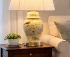 Pair of Large Dunnes Ceramic Bird & Floral Lamps  Brand New