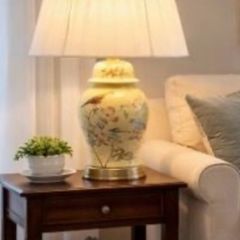 Pair of Large Dunnes Ceramic Bird & Floral Lamps  Brand New