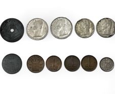 Collection of Belgian and Dutch coins