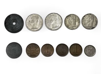 Collection of Belgian and Dutch coins