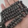 Vintage African Style White Stripe 10mm - 10.9mm Glass Beads necklace Strand Image 9