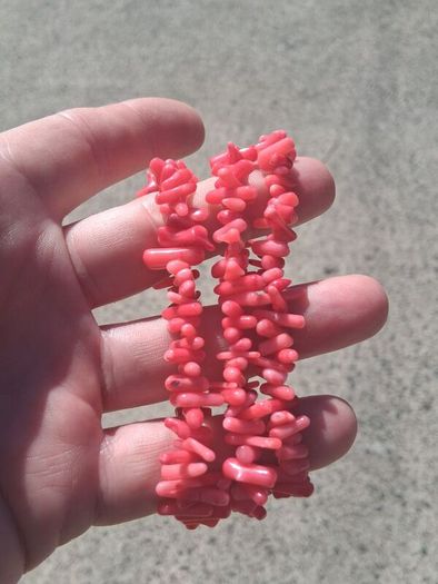 3 x Natural Blood Orange Coral Bracelets