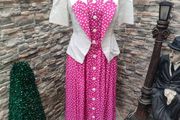 2 piece Vintage 80s 90s pink and white polkadot midi dress with matching jacket size 10 , PRETTY WOMAN VIBES Postage included