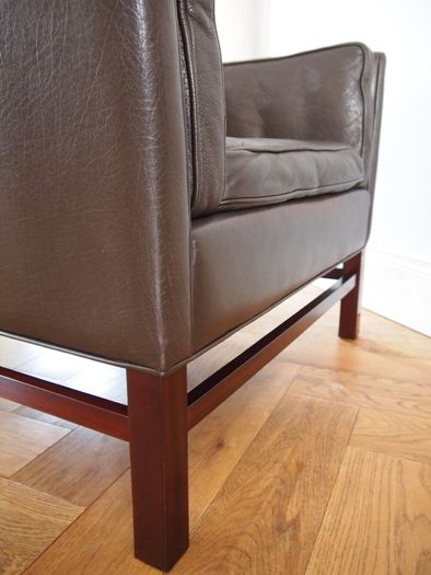 Georg Thams for Grant Mobelfabrik Mid Century Modern Danish Leather Armchair Vintage 1960s