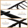 Double Bed Frame with Headboard and Footboard 4ft6 Metal Platform Bed Frame, 36 cm High, Modern Style, Under Bed Storage, Noise Free, Easy Assembly, Black Image 5