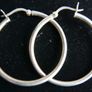Vintage 925 Sterling Silver Hoop Earrings Large Classic Hoop Gift 5,67g Image 3