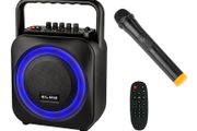 New BT800 100W Portable Bluetooth LED Speaker Karaoke Wireless Mic Radio #1491