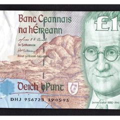 1995 Ireland IR10 James Joyce Banknote Series C. Note issued 19/05/95. Serial number DHJ956723