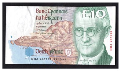 1995 Ireland IR10 James Joyce Banknote Series C. Note issued 19/05/95. Serial number DHJ956723