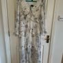 Beautiful white celestial pattern dress with sparkle. Sun and stars. Size 10. New look Image 2