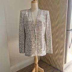 zara silver sequin jacket