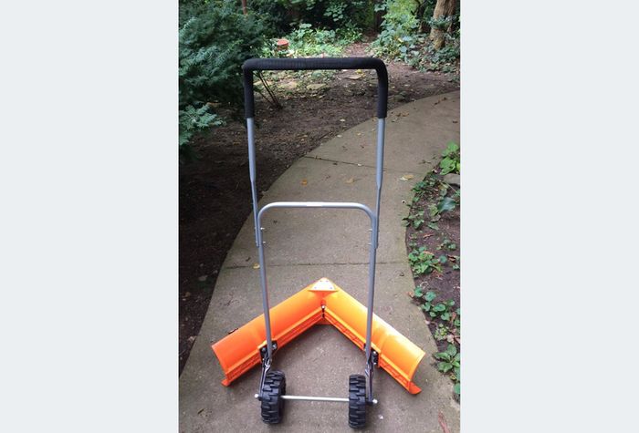 Dual Angle Snow Pusher Manual Push Plow (watch video)