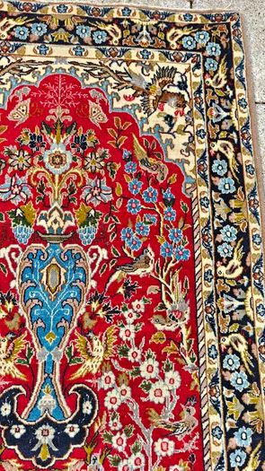 Fine Persian Qom Tree of Life Wool and Silk
