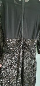 UNSIGNED black sequins and sheer bodycon Sz 8