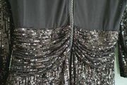 UNSIGNED black sequins and sheer bodycon Sz 8