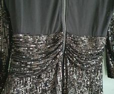 UNSIGNED black sequins and sheer bodycon Sz 8