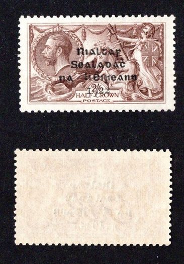 1922 Ireland 2s6d Chocolate Brown Overprint Stamp by Dollard Mint Never Hinged (MNH)