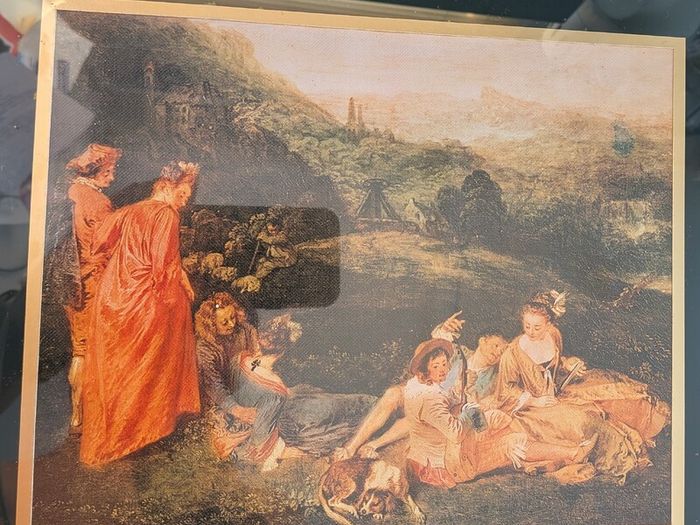 Antoine Watteau Framed Prints Love in the Country Cythera Pair Vintage
