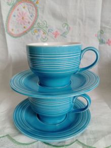 Vintage cups and saucers, Atlantis , Celtic ceramics, Kilrush ceramics