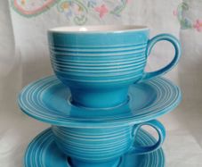 Vintage cups and saucers, Atlantis , Celtic ceramics, Kilrush ceramics