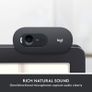 Logitech C505 HD Webcam - 720p HD External USB Camera for Desktop or Laptop with Long-Range Microphone, Compatible with PC or Mac - Grey Visit the Logitech Store Image 7