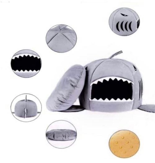 Shark-Shaped House Pet Bed for One Cushion and One Warm Kennels, Cat Bed Small Cat and Dog Cave Comfort Bed, Removable Pet Bed (FREE POSTAGE)