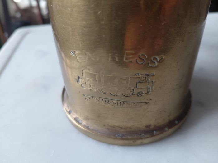 Antique French brass metal burner blow lamp
