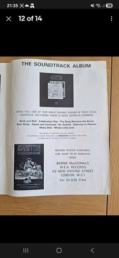 Led Zeppelin 1976 The Song Remains The Same Press Exhibitors Campaign Booklet & Photos