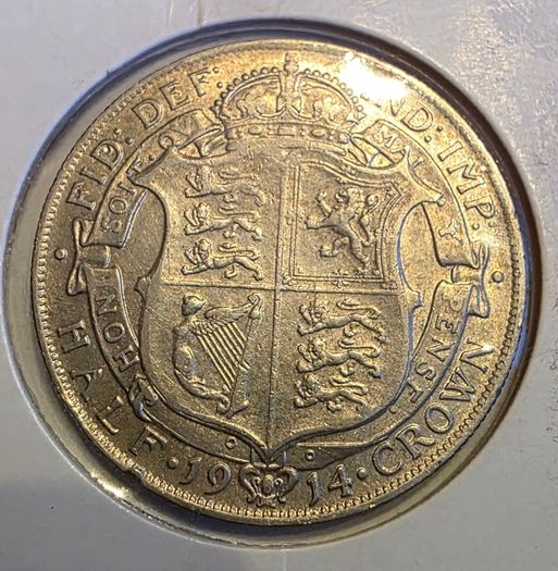 1914 british silver half crown